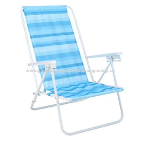 China 7 Position Folding Beach Chair With Plastic Armrest On Global China 7 Position Folding Beach Chair