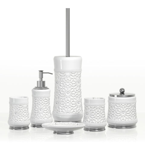 Modern Design Bathroom Accessories, Modern White Bathroom Accessories Set