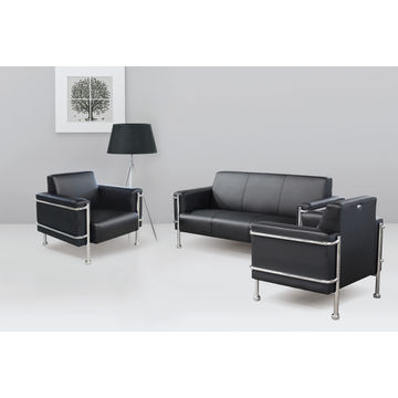 China 3 People Seat Modern Pu Leather Office Sofa Sets From Liuzhou China 3 People Seat Modern Pu Leather Office Sofa Sets Steel Frame With Customized Colors
