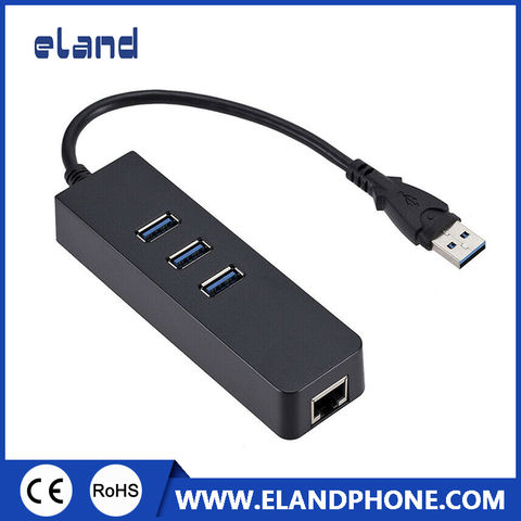 3 puertos USB 2.0 Ethernet RJ45 Adaptador de HUB de la tarjeta de red LAN LAN para Mac 