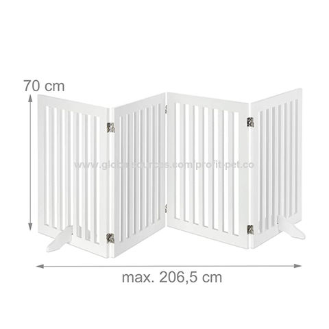 white freestanding dog gate