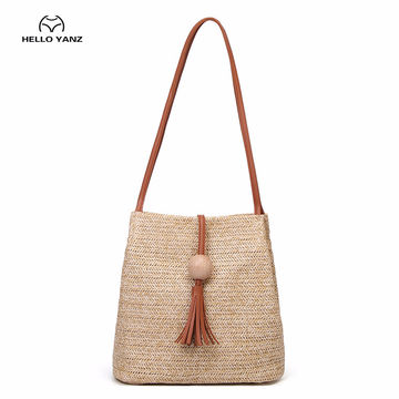 small straw shoulder bag