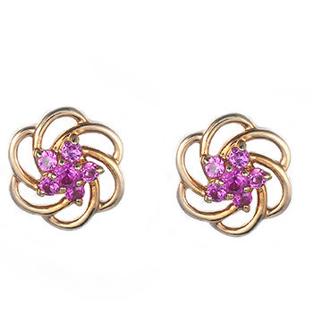China 18k Gold Fashion Beautiful Flower Circle Stud Earrings For Stud Earrings For Cute S China