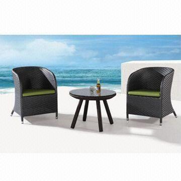 3pcs Outdoor Patio Furniture Black Wicker Table With Coffee Table Weather Resistant And Water Proof Global Sources