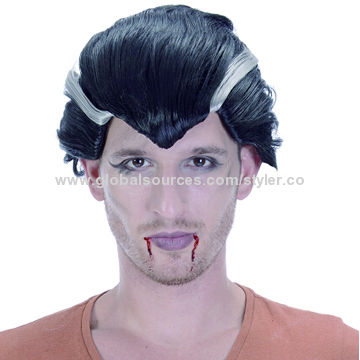 Wholesale Synthetic Men S Vampire Wig Black W White Streaks