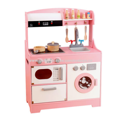 childrens pink wooden kitchen