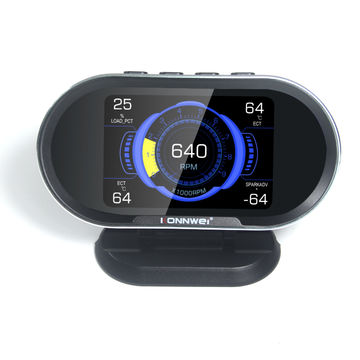 KONNWEI KW206 Car OBD2 HUD Digital Meter Gauge All in One Automotive Trip Computer Smart OBD Speedometer Water Temperature Fuel Pressure Tester for All 1996 and Newer Cars