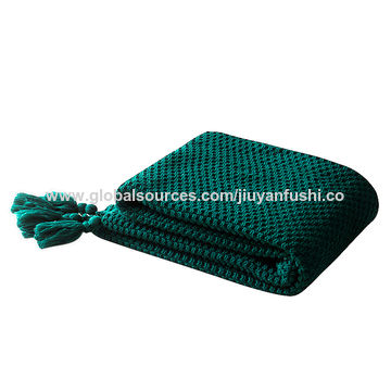 China Blackish Green Knit Throw Blanket 100 150cm And 130 170cm On Global Sources