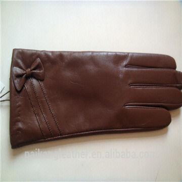 camel colored leather gloves