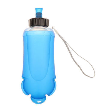 AOTU 500ml Portable Foldable Water Bag Outdoor Cycling Soft Flask Bottle