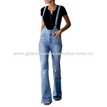 womens bell bottom overalls