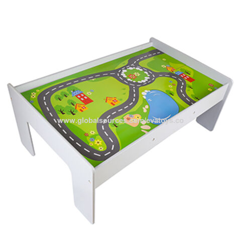 wooden train activity tables