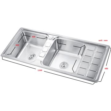 Stainless Steel Kitchen Sink Double Bowl Manufacturer Sc F02