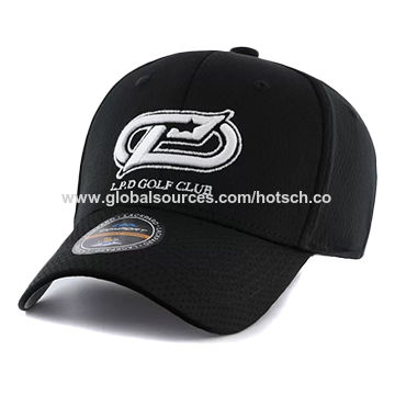 China Black Fitted Caps Golf Caps 
