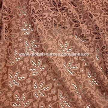 peach stretch lace fabric