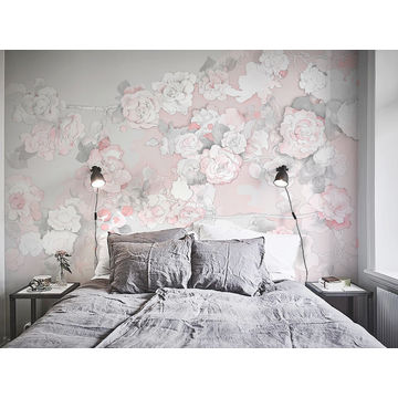 China Gris Chinoiserie Painting Design Begonia Elegant From China Gris Chinoiserie Painting Design Begonia Elegant Wallpaper Border Wall Mural Interior Room Decor