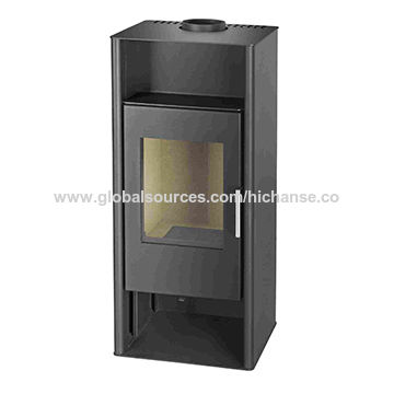 Wood Burning Stove With High Temperature Metallic Black Paint
