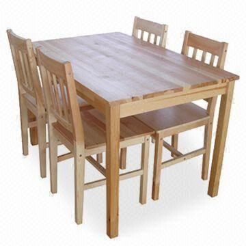 Knock Down Solid Pine Dining Table And Chair Measuring 1 180 X 750 X 730mm And 415 X 415 X 850mm Global Sources