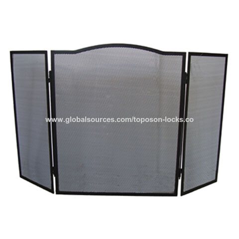 China 3 Panel Black Fireplace Screen On Global Sources