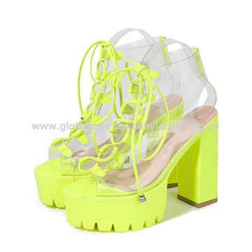 glass heels shoes for ladies