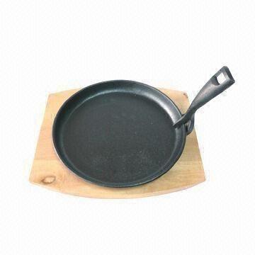 Round Pizza Pan Cast Iron Sizzler Plate Frying With Separate Frying Pan China