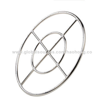 Outdoor Stainless Steel Gas Fire Pit Cross Double Ring Tube Burner