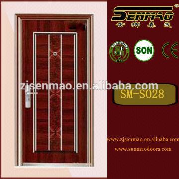 Steel Security Door Brown Color Outside Door Anti Thief