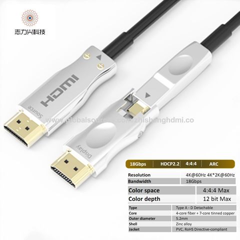 China 100m 328ft Hdmi Connector Aoc Cable Type A To D And Can Detachable With Full 4k 60hz 18g Arc 3d On Global Sources Micro Hdmi Converter Type A To D Cable Micro Hdmi Cable