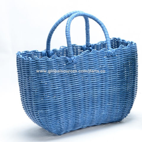 plastic woven beach tote