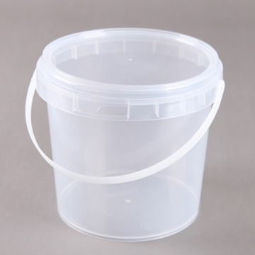 clear bucket with lid