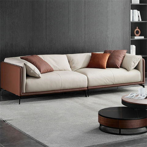 Living Room Furniture Sofa Set, Nordic Design Leather Sofa