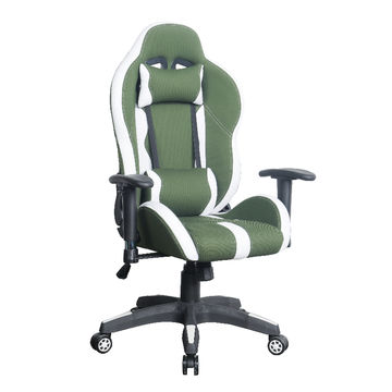 green and white gaming chair