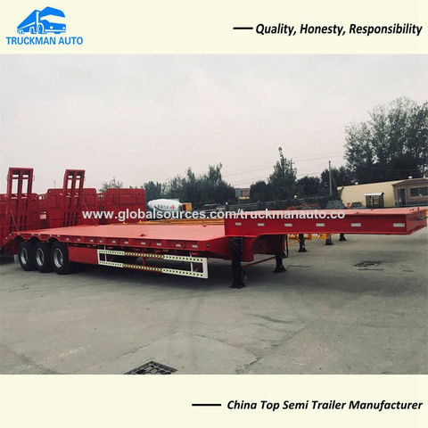 China 3 Axles 70 Tons Low Bed Trailer For Transport Construction Machinery On Global Sources