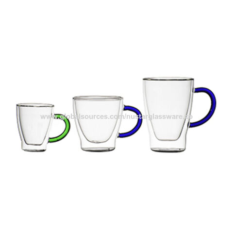 colored glass tea cups