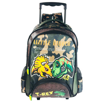 dinosaur trolley school bag