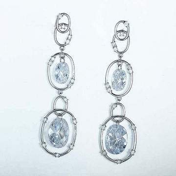 China Rhodium Earring From Dongguan Manufacturer Heye Jewelry Co Ltd China High End Design With Very Good Quality Druzy Stone Rhodium Earring