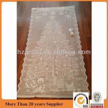White Lace Window Curtain Panels Lighted Christmas Tree Global