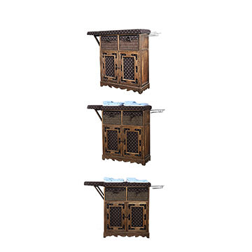 China Custom White Solid Wood Folding Wood Ironing Boards Cabinet
