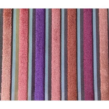 Home Textile Stripe Velvet Fabric For Sofa Curtain Upholstery