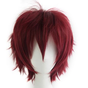 short dark red wig