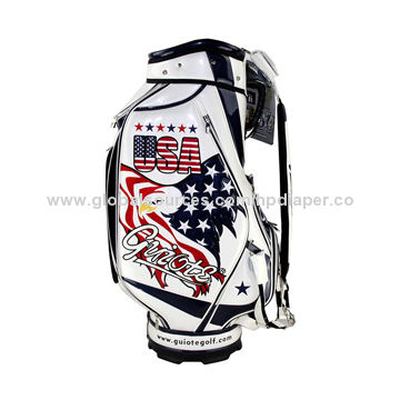 Luxury Pu Leather Golf Staff Bag With Embroidered Design Customized Golf Staff Bag China