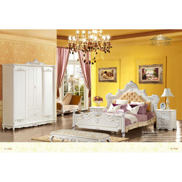 Luxury Light Color Bedroom Furniture King Size Bed 6803