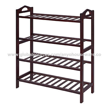 China4 Tier Dark Brown Bamboo Shoe Rack Shoe Shelves For Entryway On Global Sources