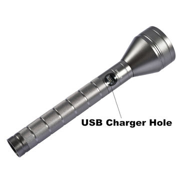 Cree XM-L T6 LED Rechargeable Tactical Police USB Flashlight 18,650 ...