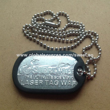 Dog Tag Military Tag Metal Embossed With Rubber Silence Attached With Ball Chain Customized Global Sources