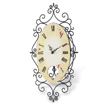 Wrought Iron Wall Clock With Antique Finish And Pendulum Global Sources