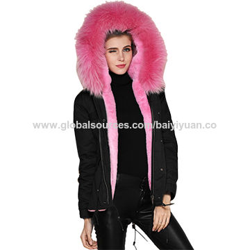 pink fur lined jacket