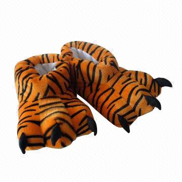Plush Toy Animal Slippers, Tiger Paw 