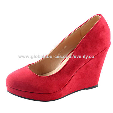 red wedge dress shoes