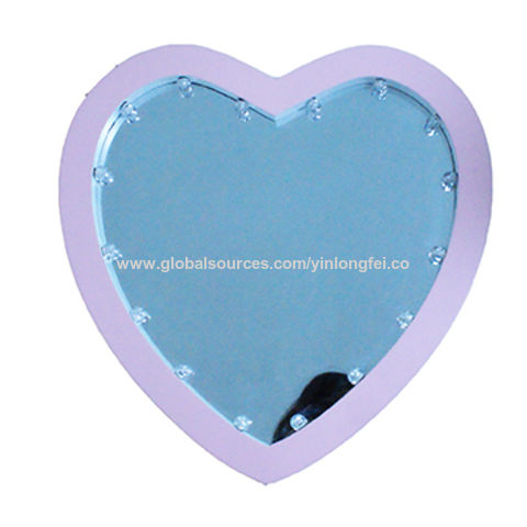 China Heart Shaped Wall Mirror With Led Light On Global Sources Unique Shaped Mirror Led Mirror Heart Mirror